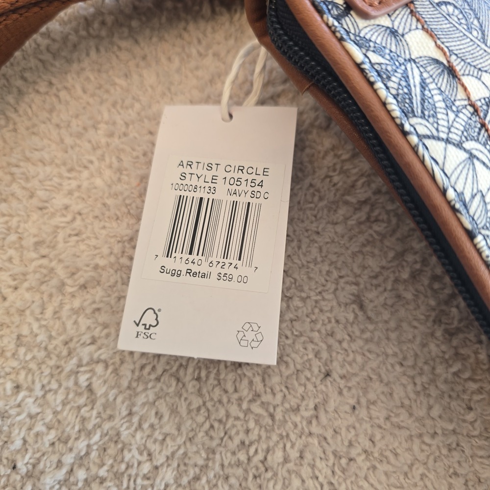 Sakroots Artist Circle Flat Crossbody Navy Spirit Desert Print Floral Purse‎ Bag - Picture 12 of 13
